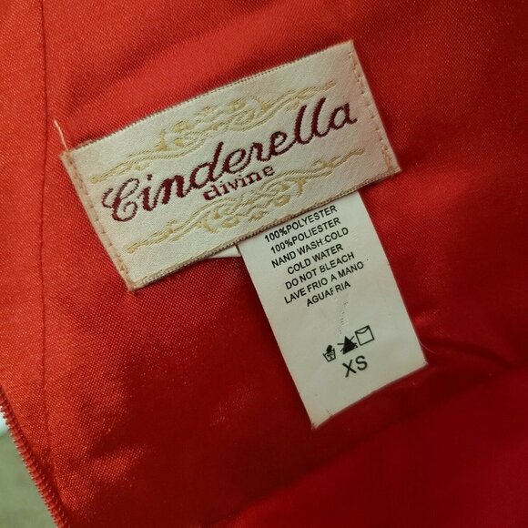 Cinderella Divine Red Plunging V Neck Long Gown Prom Formal Bridesmaid Dress - Picture 7 of 12